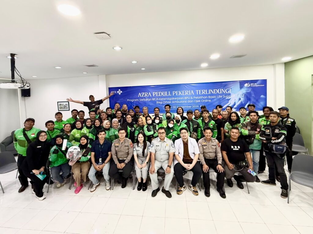 Penyerahan perlindungan BPJS Ketenagakerjaan untuk driver ojol dan ambulans di RS Azra Bogor"